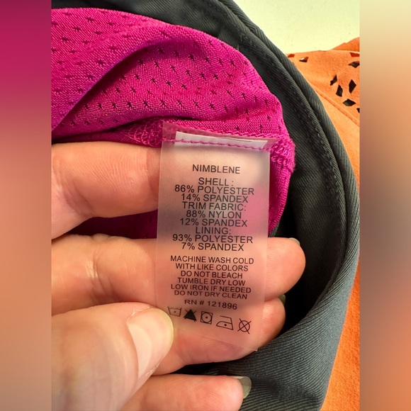 TITLE NINE Nimblene Skort Skirt Boy Shorts Coral Pink Gray Laser Cut Out 150997 - Picture 8 of 11